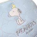 Japan Peanuts Quilted Cosmetic Pouch - Snoopy & Woodstock : Sky Blue - 4