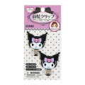 Japan Sanrio Original Bangs Clip Set - Kuromi : Purple Ribbon - 1