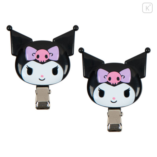 Japan Sanrio Original Bangs Clip Set - Kuromi : Purple Ribbon - 2