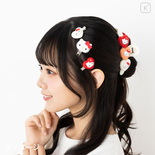 Japan Sanrio Original Bangs Clip Set - Kuromi : Purple Ribbon - 5