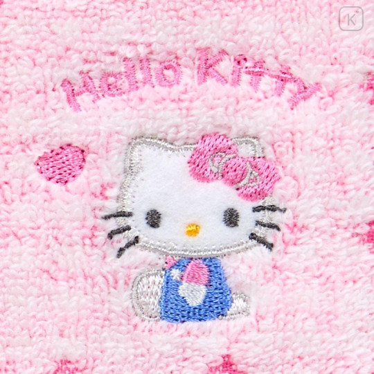 Japan Sanrio Original Petit Towel - Hello Kitty : Gingham Heart Pink - 4