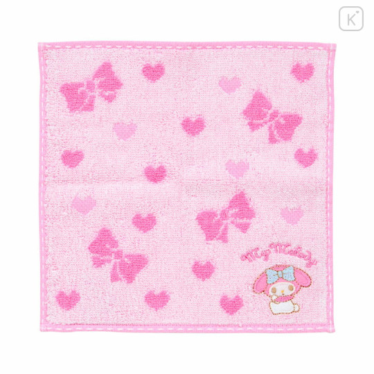 Japan Sanrio Original Petit Towel - My Melody : Ribbon Heart Pink - 1
