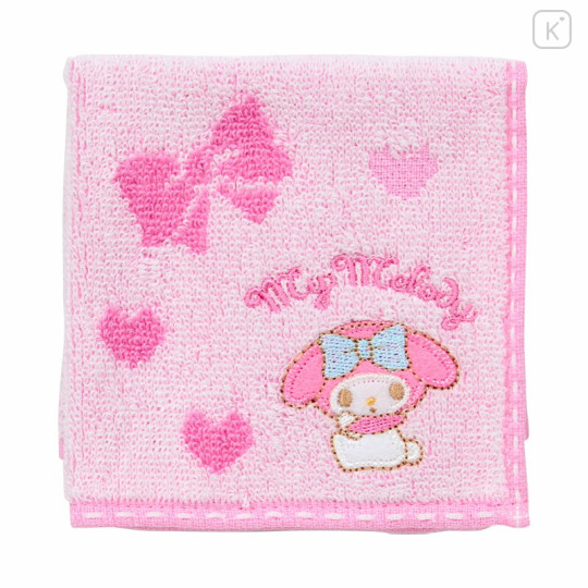Japan Sanrio Original Petit Towel - My Melody : Ribbon Heart Pink - 2