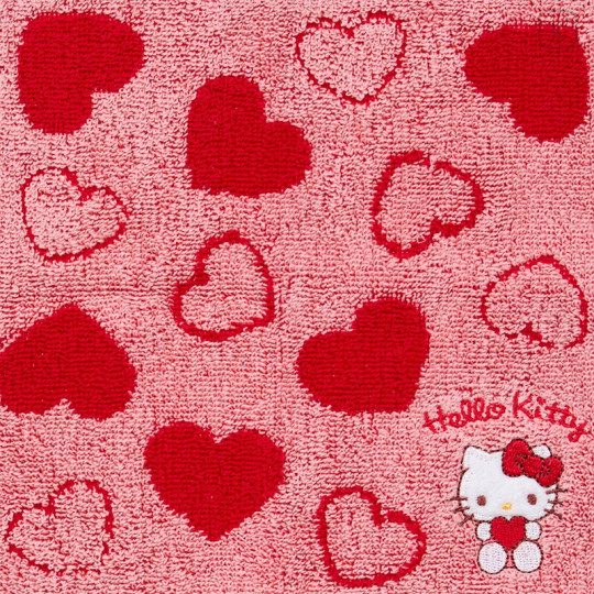 Japan Sanrio Original Petit Towel - Hello Kitty : Heart Red - 3