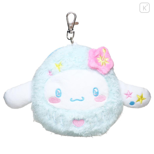 Japan Sanrio Plush Pass Case Pouch with Reel - Cinnamoroll : Daruma - 1