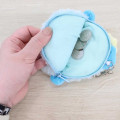 Japan Sanrio Plush Pass Case Pouch with Reel - Hangyodon : Daruma - 3