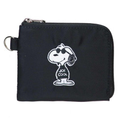 Japan Peanuts Pass Case Card Holder & Coin Case - Snoopy : Joe Cool Black