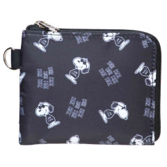 Japan Peanuts Pass Case Card Holder & Coin Case - Snoopy : Joe Cool Black Hee