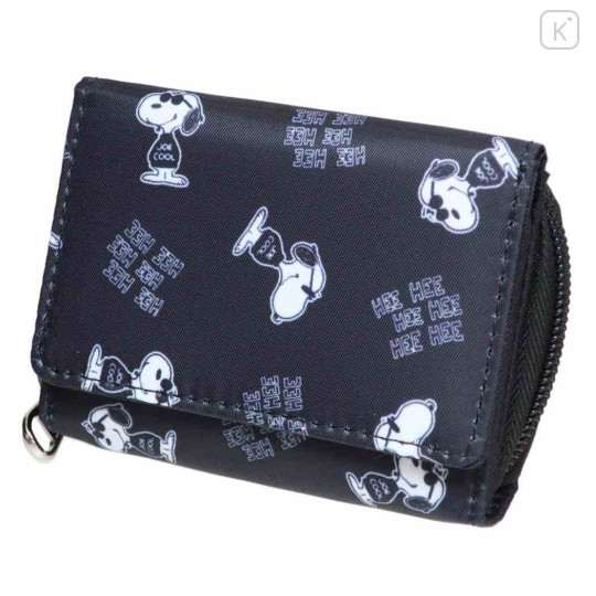 Japan Peanuts Trifold Wallet - Snoopy : Joe Cool Black Hee - 1