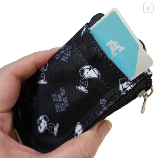 Japan Peanuts Key Case with Reel - Snoopy : Joe Cool Black Hee - 3