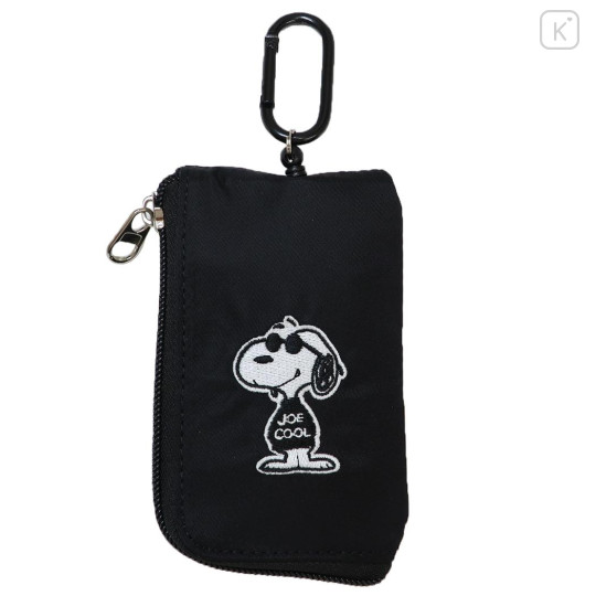 Japan Peanuts Key Case with Reel - Snoopy : Joe Cool Black - 1