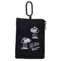 Japan Peanuts Pass Case Card Holder & Coin Case & Reel - Snoopy : Joe Cool Black Hee - 1