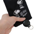 Japan Peanuts Pass Case Card Holder & Coin Case & Reel - Snoopy : Joe Cool Black Hee - 5