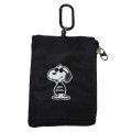 Japan Peanuts Pass Case Card Holder & Coin Case & Reel - Snoopy : Joe Cool Black - 1