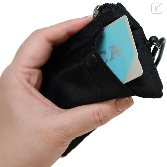 Japan Peanuts Pass Case Card Holder & Coin Case & Reel - Snoopy : Joe Cool Black - 3