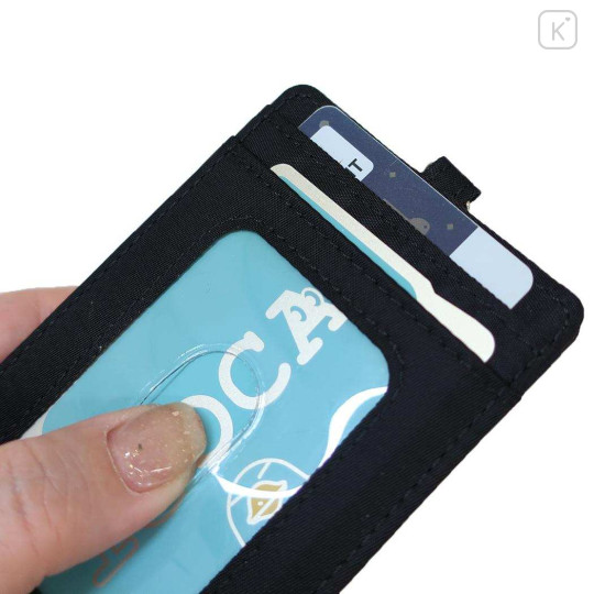 Japan Peanuts Pass Case Card Holder & Coil Spring Strap - Snoopy : Joe Cool Black - 3