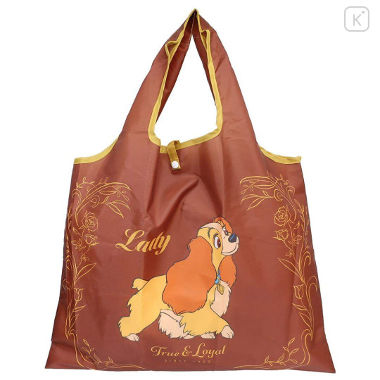 Japan Disney Eco Shopping Bag - Lady and the Tramp : Brown - 1