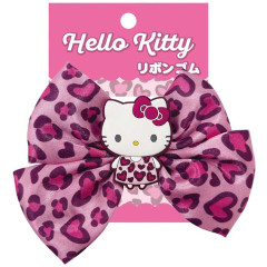 Japan Sanrio Mascot Hair Tie - Hello Kitty : Ribbon Leopard Pink