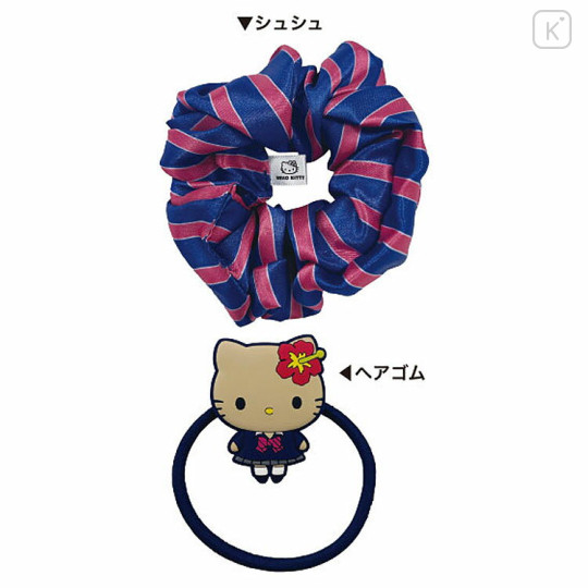 Japan Sanrio Hair Scrunchie - Hello Kitty : Tokimeki Heisei Kogal Tan - 2