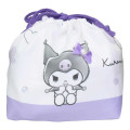Japan Sanrio Drawstring Pouch & Lunch Bag - Kuromi : Ribbon - 1