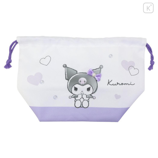 Japan Sanrio Drawstring Pouch & Lunch Bag - Kuromi : Ribbon - 3