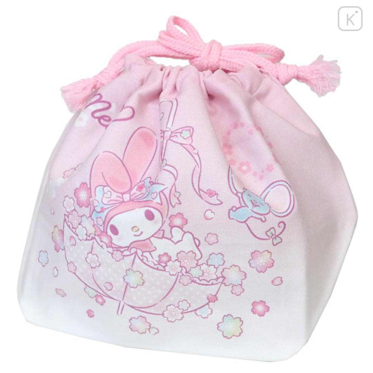 Japan Sanrio Drawstring Pouch & Lunch Bag - My Melody : Sakura Cherry Blossom - 1