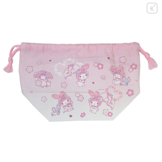 Japan Sanrio Drawstring Pouch & Lunch Bag - My Melody : Sakura Cherry Blossom - 2