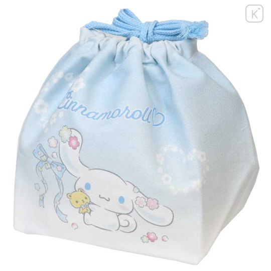 Japan Sanrio Drawstring Pouch & Lunch Bag - Cinnamoroll : Sakura Cherry Blossom - 1