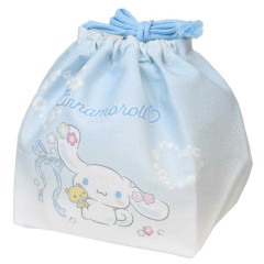Japan Sanrio Drawstring Pouch & Lunch Bag - Cinnamoroll : Sakura Cherry Blossom