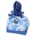 Japan Disney Drawstring Pouch & Lunch Bag - Stitch : Blue - 1