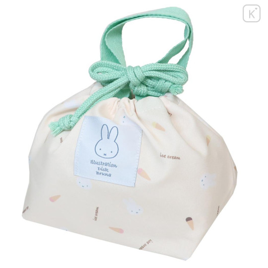 Japan Miffy Drawstring Pouch & Lunch Bag - Miffy : Ice Cream - 1