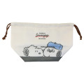 Japan Peanuts Drawstring Pouch & Lunch Bag - Snoopy & Woodstock : Charlie Beige - 2
