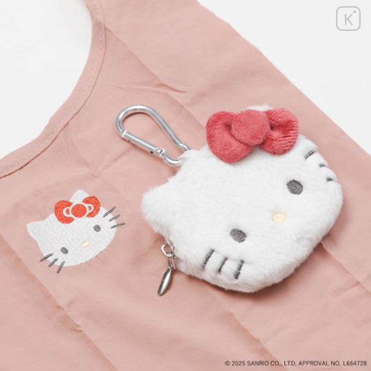 Japan Sanrio Eco Shopping Bag & Mascot Pouch - Hello Kitty : Pastel - 2