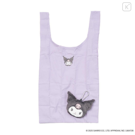 Japan Sanrio Eco Shopping Bag & Mascot Pouch - Kuromi : Pastel - 1