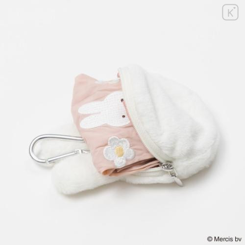 Japan Miffy Eco Shopping Bag & Mascot Pouch - Miffy : Pastel Pink - 5