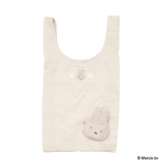 Japan Miffy Eco Shopping Bag & Mascot Pouch - Miffy : Pastel Beige
