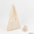Japan Miffy Eco Shopping Bag & Mascot Pouch - Miffy : Pastel Beige - 3