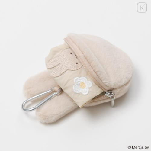 Japan Miffy Eco Shopping Bag & Mascot Pouch - Miffy : Pastel Beige - 5