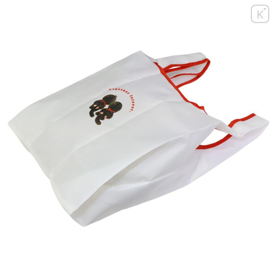 Japan Monchhichi Eco Shopping Bag & Mascot Pouch - Girl Pastel White - 2