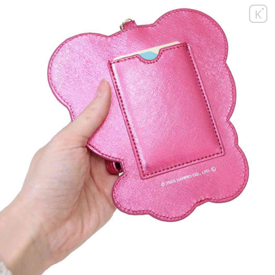 Japan Sanrio Pass Case Card Holder & Reel - Hello Kitty : Leopard Bear Pink - 2