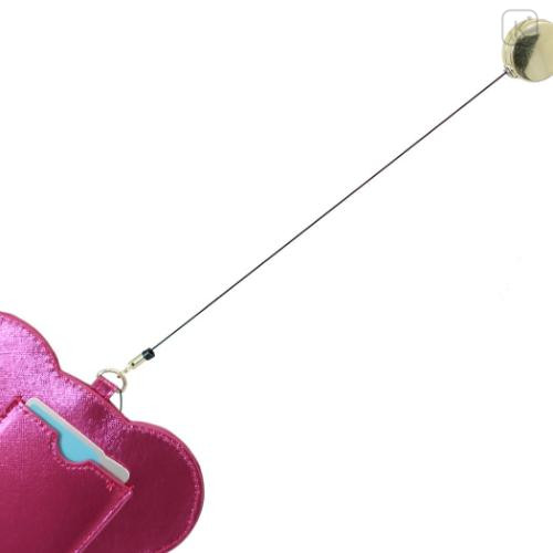 Japan Sanrio Pass Case Card Holder & Reel - Hello Kitty : Leopard Bear Pink - 4