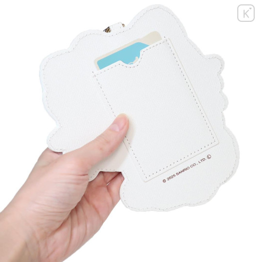 Japan Sanrio Pass Case Card Holder & Reel - Hello Kitty : Ribbon - 2