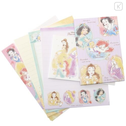 Japan Disney Letter Envelope Set - Disney Princess - 1