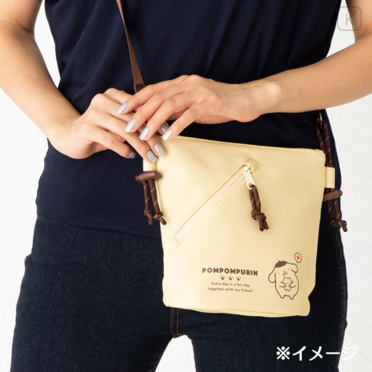Japan Sanrio Sacoche Shoulder Bag - Pompompurin - 7