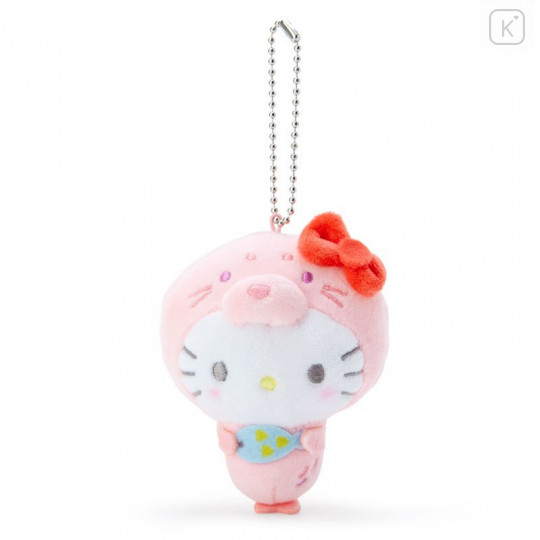 Japan Sanrio 2 Way Mascot Keychain Brooch - Hello Kitty / Seal - 1