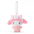 Japan Sanrio 2 Way Mascot Keychain Brooch - My Melody / Polar Bear - 1