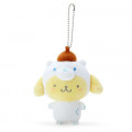 Japan Sanrio 2 Way Mascot Keychain Brooch - Pompompurin / Polar Bear - 1