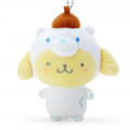 Japan Sanrio 2 Way Mascot Keychain Brooch - Pompompurin / Polar Bear - 2