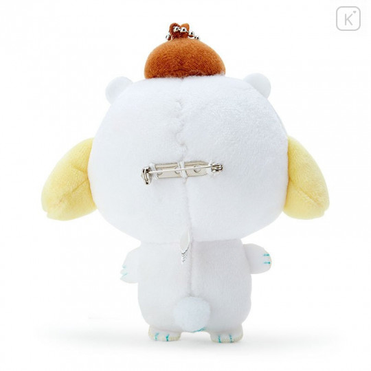 Japan Sanrio 2 Way Mascot Keychain Brooch - Pompompurin / Polar Bear - 3