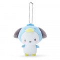 Japan Sanrio 2 Way Mascot Keychain Brooch - Pochacco / Penguin - 1